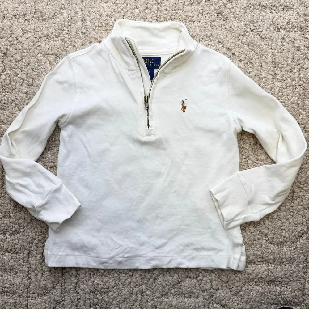Polo Ralph Lauren Toddler Cotton Quarter-Zip Pullover Long Sleeve Polo Shirt 3T